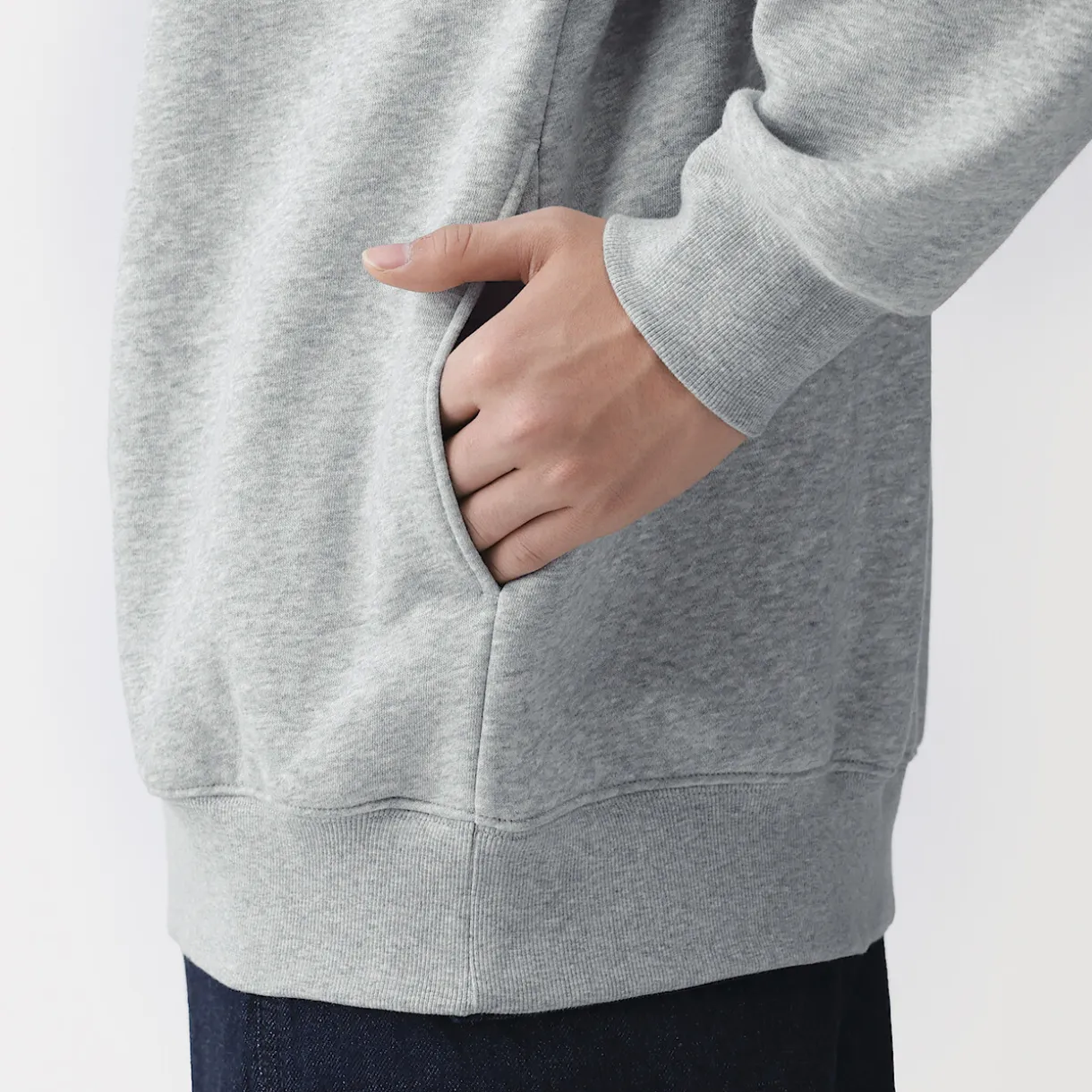 Sweatshirt à demi‐zip en coton mélangé pour homme