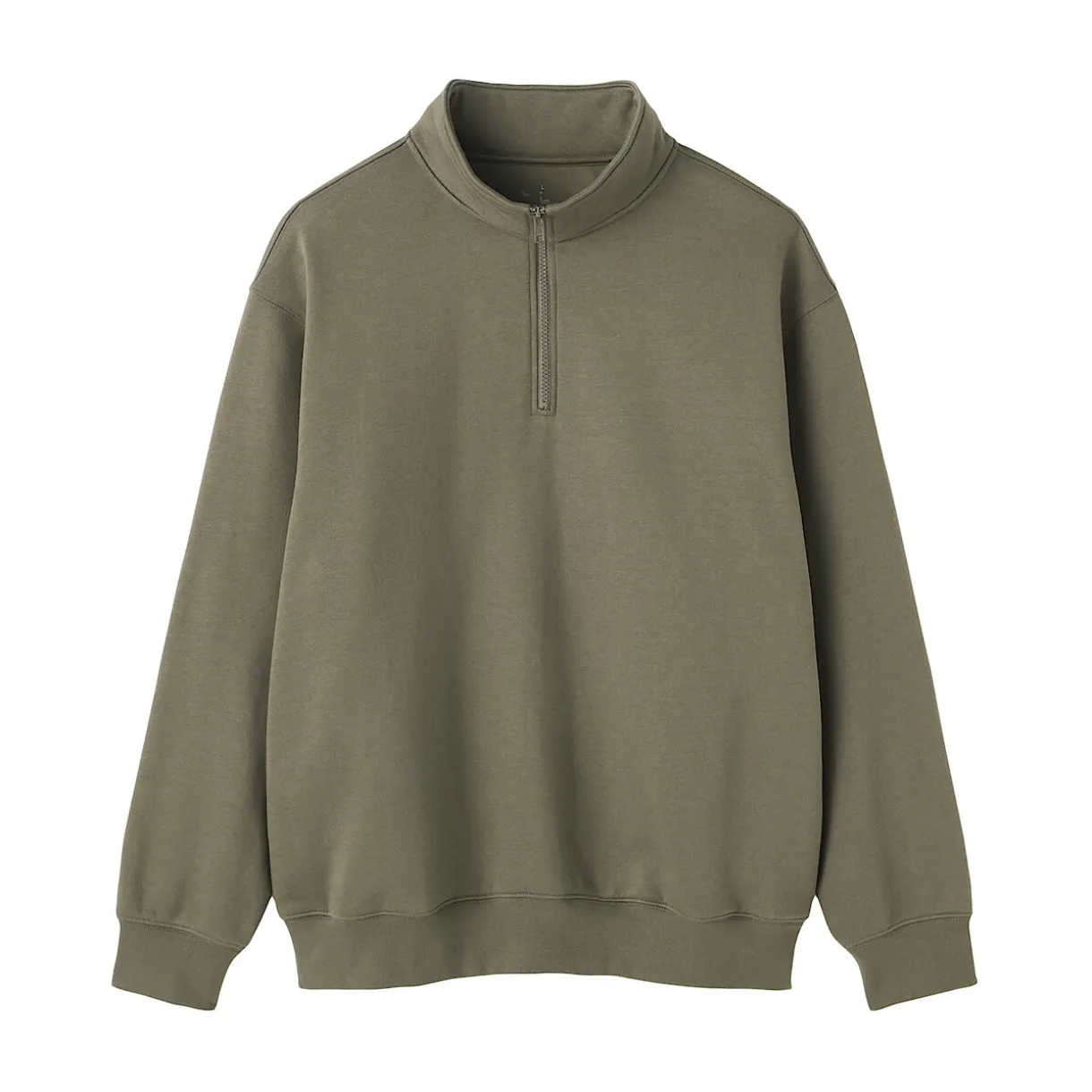 Sweatshirt à demi‐zip en coton mélangé pour homme