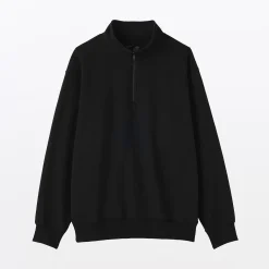 Sweatshirt à demi‐zip en coton mélangé pour homme