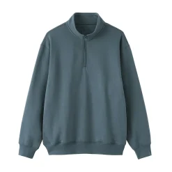 Sweatshirt à demi‐zip en coton mélangé pour homme