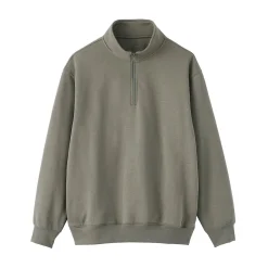Sweatshirt à demi‐zip en coton mélangé pour homme