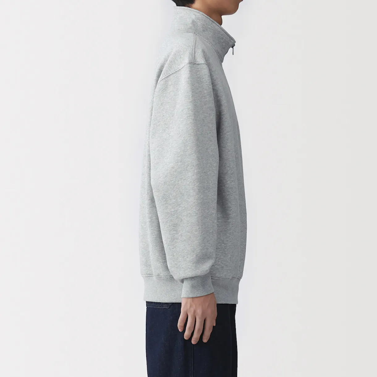 Sweatshirt à demi‐zip en coton mélangé pour homme