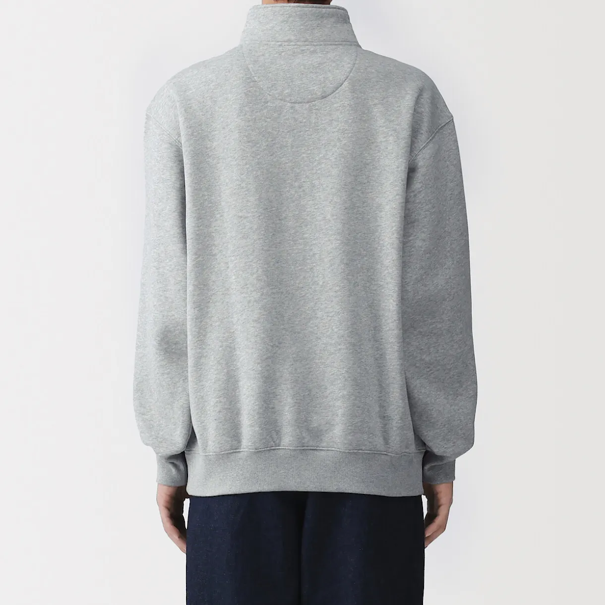 Sweatshirt à demi‐zip en coton mélangé pour homme