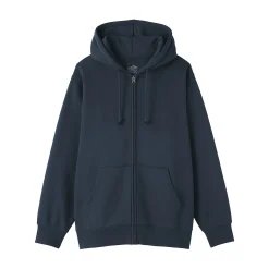 Sweatshirt zippé en coton mélangé à capuche homme