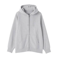 Sweatshirt zippé en coton mélangé à capuche homme