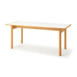 Table en hévéa avec plateau mélaminé rectangulaire ‐ L