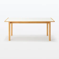 Table en hévéa avec plateau mélaminé rectangulaire ‐ L