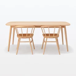 Table en être massif à pieds arrondis ‐ Grande