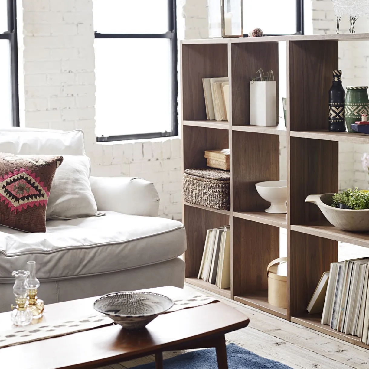 Étagère additionnelle large en noyer ‐ 3 niveaux (Dont Eco‐part. 1,80 €)