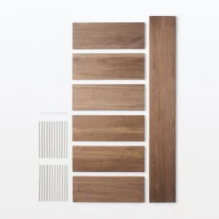 Étagère additionnelle large en noyer ‐ 5 niveaux (Dont Eco‐part. 2,80 €)