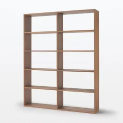 Étagère additionnelle large en noyer ‐ 5 niveaux (Dont Eco‐part. 2,80 €)