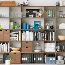 Étagère additionnelle large en noyer ‐ 5 niveaux (Dont Eco‐part. 2,80 €)