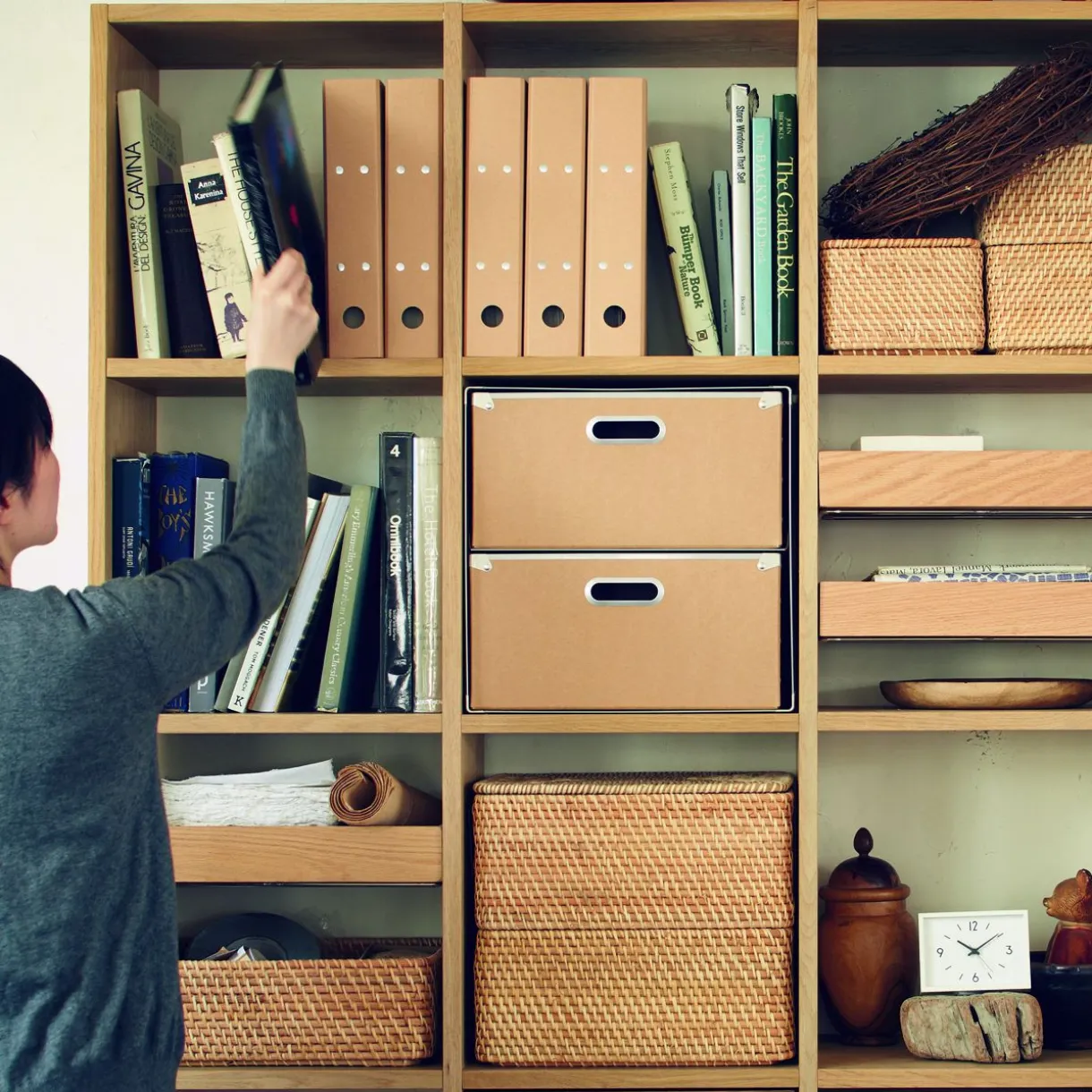 Étagère additionnelle étroite en chêne ‐ 5 niveaux (Dont Eco‐part. 1,80 €)