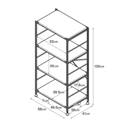 Étagère en acier gris clair - Étroite, moyenne