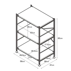 Étagère en acier gris clair - Étroite, petite