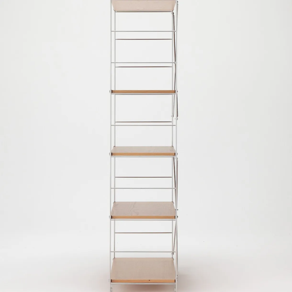 Étagère en acier inoxydable plaqué chêne (Dont Eco‐part. 3,90 €) 8061