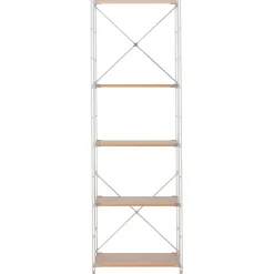Étagère en acier inoxydable plaqué Chêne ‐ Étroite ‐ Grande 8791