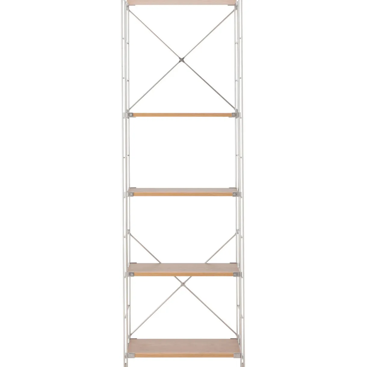 Étagère en acier inoxydable plaqué Chêne ‐ Étroite ‐ Grande 8791