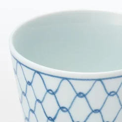 Tasse à saké en porcelaine Hasami - Motif maille