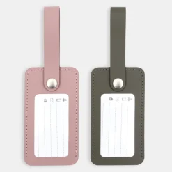 Étiquette de bagage en cuir recyclé - Kaki