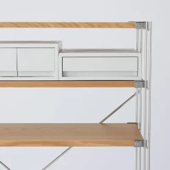 Tiroir en PP A4 gris blanc P26X L37X H9cm