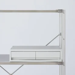 Tiroir en PP paysage 2 compartiments gris blanc L37X P26X H9cm