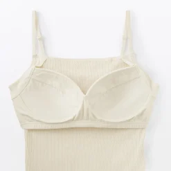 Top brassière lisse côtelé en mélange lyocell pour femme