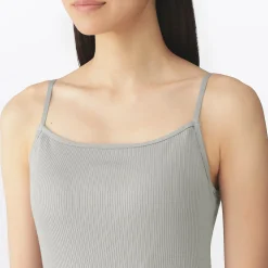 Top brassière lisse côtelé en mélange lyocell pour femme