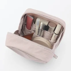 Trousse de maquillage à poser en nylon texturé