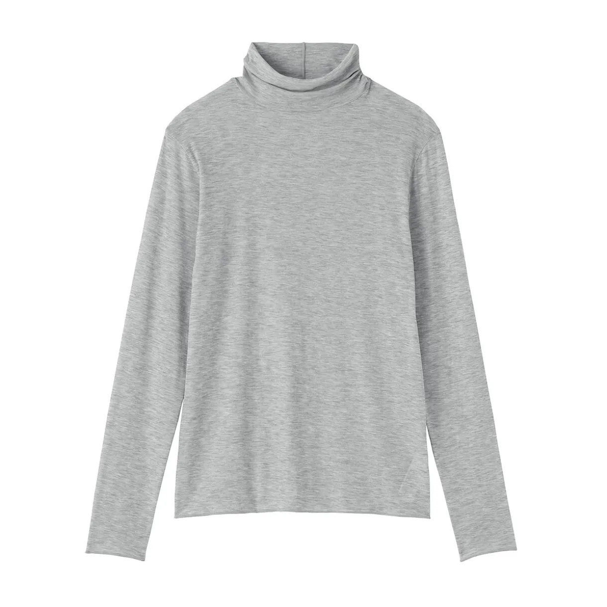 T-shirt à col roulé transparent à manches longues en mélange de lyocell pour femme