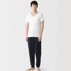 T‐shirt à col V en coton respirant pour homme