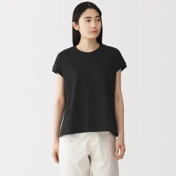 T-shirt à mancherons en coton épais pour femme