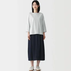 T‐shirt à manches 3/4 en coton mélangé pour femme
