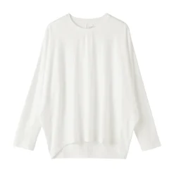 T-shirt à manches longues chauve-souris en jersey lyocell pour femme