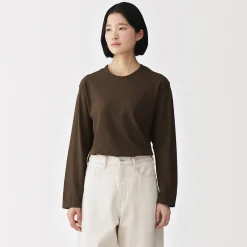 T-shirt à manches longues en jersey torsadé pour femme