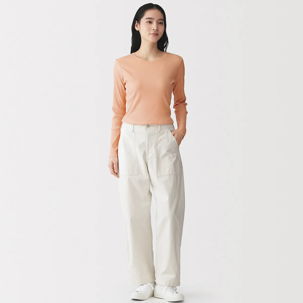 T‐shirt à manches longues en mélange de Lyocell côtelé pour femme