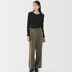 T‐shirt à manches longues en mélange de Lyocell côtelé pour femme