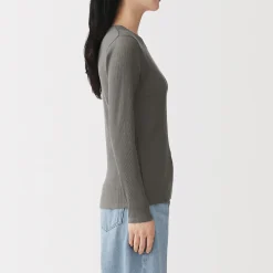 T‐shirt à manches longues en mélange de Lyocell côtelé pour femme