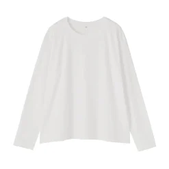 T-shirt décontracté à manches longues en jersey de coton pour femme