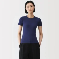 T-shirt en coton biologique hautement torsadé pour femme