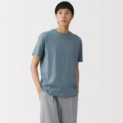 T‐shirt en coton col rond manches courtes homme