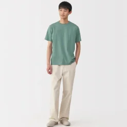 T‐shirt en coton col rond manches courtes homme