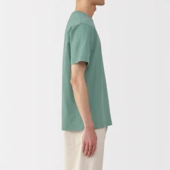 T‐shirt en coton col rond manches courtes homme