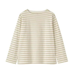 T‐shirt en coton épais manches longues col bateau pour femme