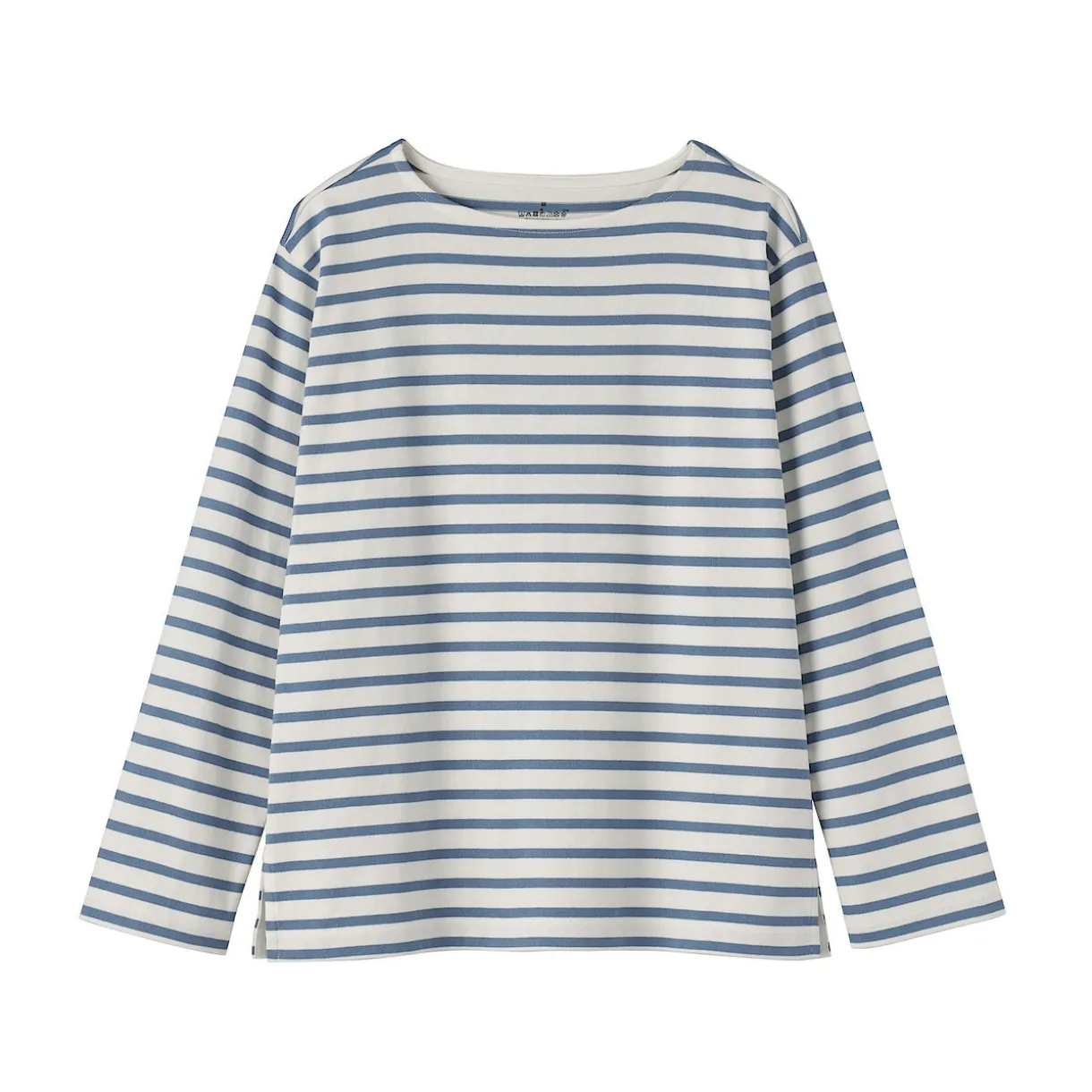 T‐shirt en coton épais manches longues col bateau pour femme