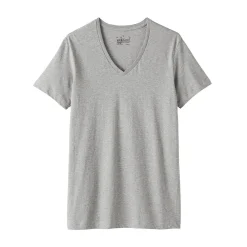T-shirt en coton recyclé sans coutures latérales à col en V - lot de 2, pour homme