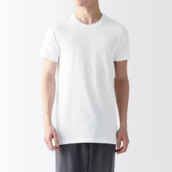 T-shirt en coton sans coutures latérales à col rond - lot de 2, pour homme