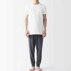 T-shirt en coton sans coutures latérales à col rond - lot de 2, pour homme