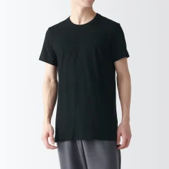 T-shirt en coton sans coutures latérales à col rond - lot de 2, pour homme