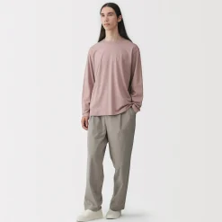 T‐shirt en jersey de coton lavé manches longues pour homme